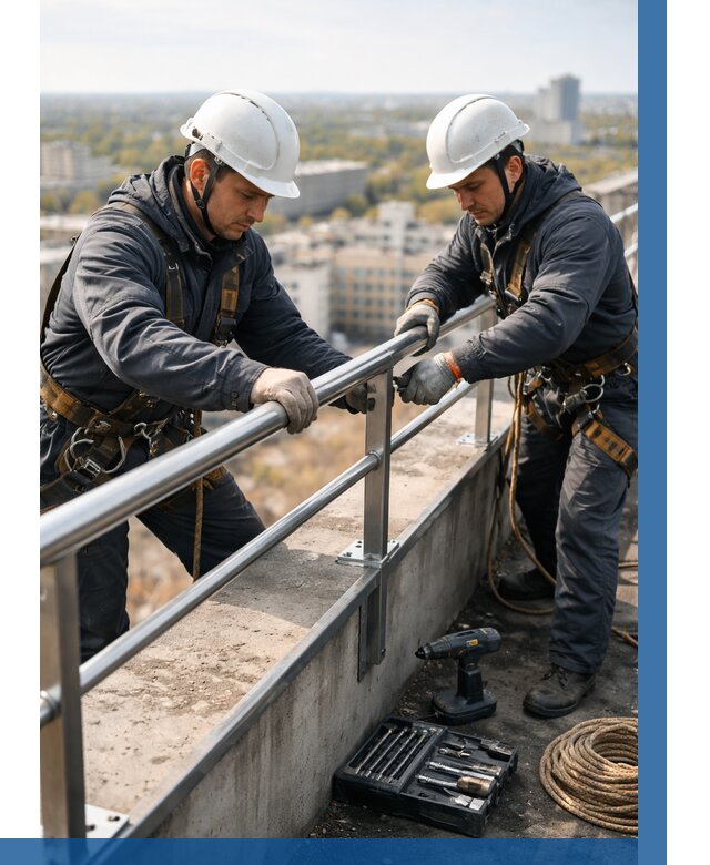 Монтаж перил на высоте в Приморско-Ахтарске от 2535 р. | ВЫСОТНИК-Прр