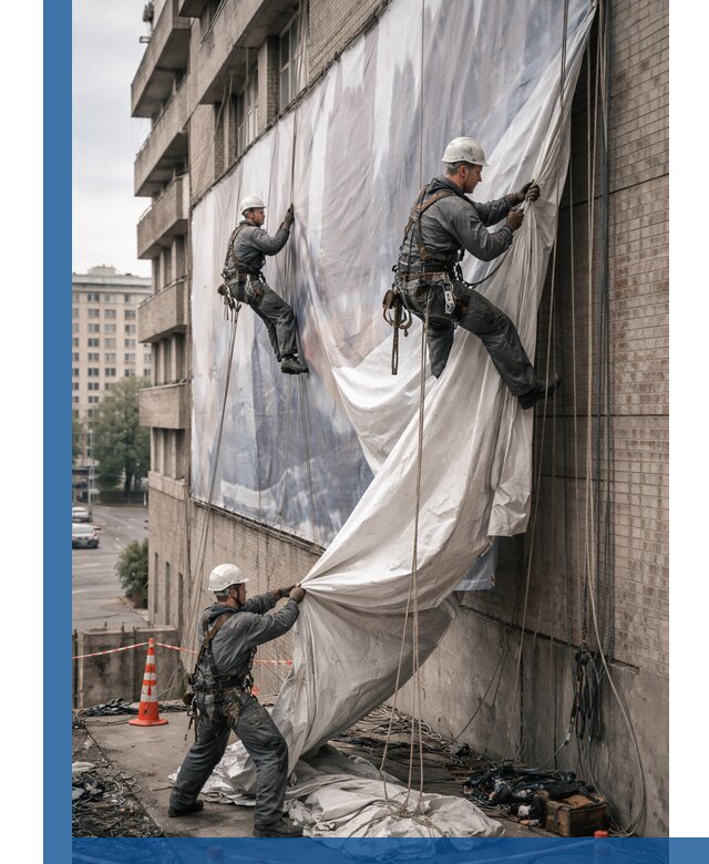 Демонтаж баннеров с фасада в Приморско-Ахтарске оперативно и безопасно