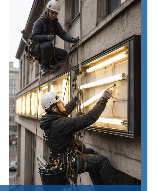 Замена ламп в вывеске в Приморско-Ахтарске под ключ от 3548 р. | ВЫСОТНИК-Прр