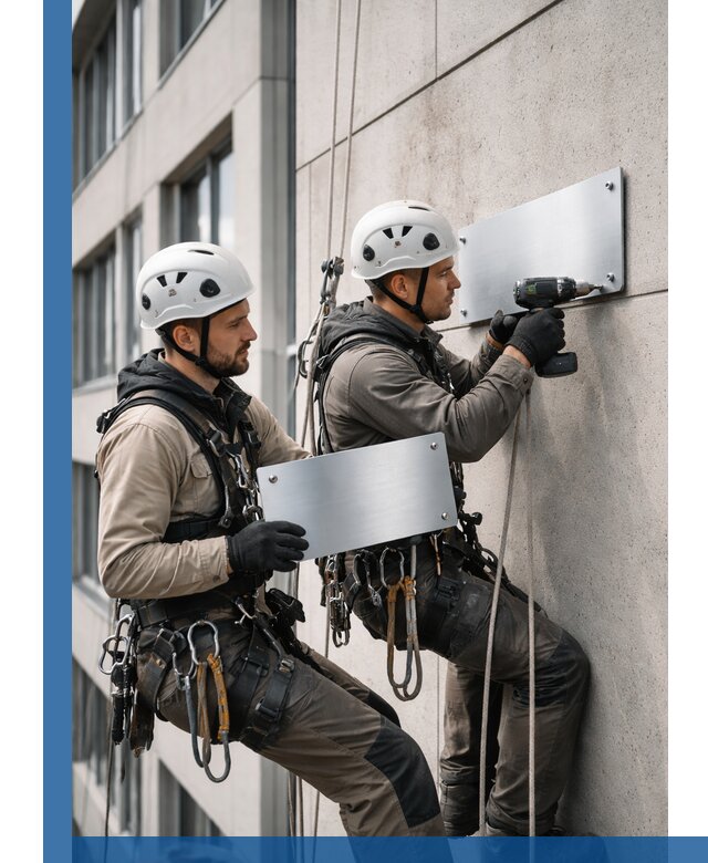 Монтаж табличек и указателей в Приморско-Ахтарске для зданий и сооружений