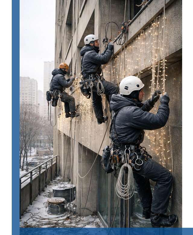 Монтаж новогодней иллюминации и украшение фасадов в Приморско-Ахтарске