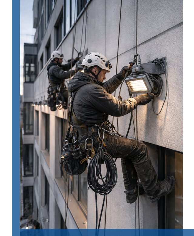 Монтаж фасадного освещения в Приморско-Ахтарске установка и подключение