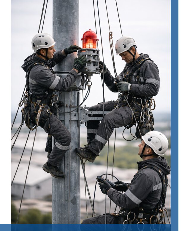 Монтаж заградительных огней в Приморско-Ахтарске от 8617 р. | ВЫСОТНИК-Прр