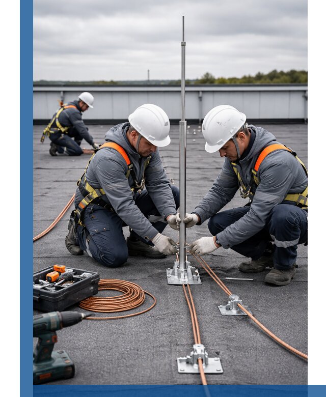 Монтаж молниезащиты на кровле в Приморско-Ахтарске под ключ с гарантией