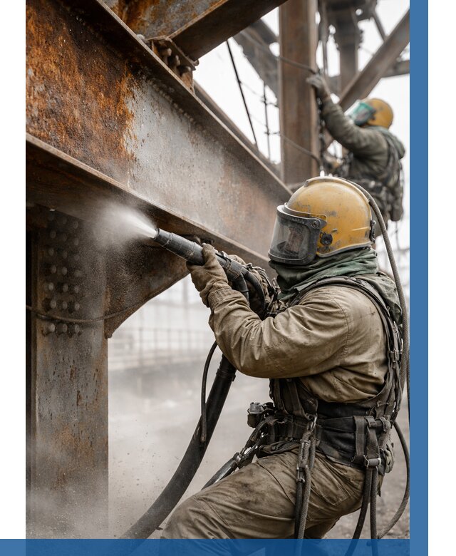 Пескоструйная очистка металлоконструкций в Приморско-Ахтарске по 608 р.  ВЫСОТНИК-Прр