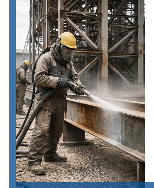 Пескоструйная очистка металлоконструкций в Приморско-Ахтарске промышленная