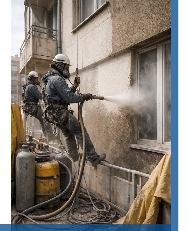 Пескоструйная очистка фасада в Приморско-Ахтарске от 659 р. | ВЫСОТНИК-Прр