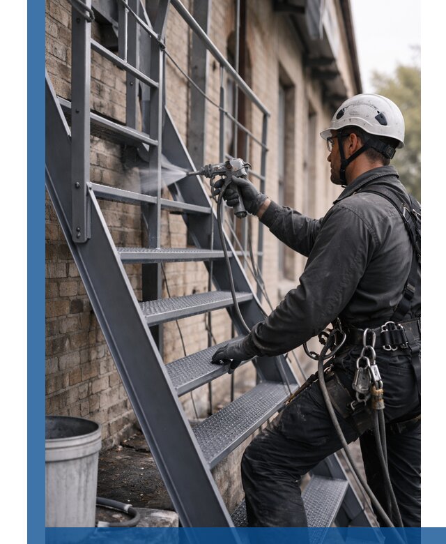 Покраска и антикоррозионная защита пожарных лестниц в Приморско-Ахтарске