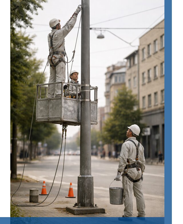 Покраска опор освещения в Приморско-Ахтарске от 5069 р. | ВЫСОТНИК-Прр