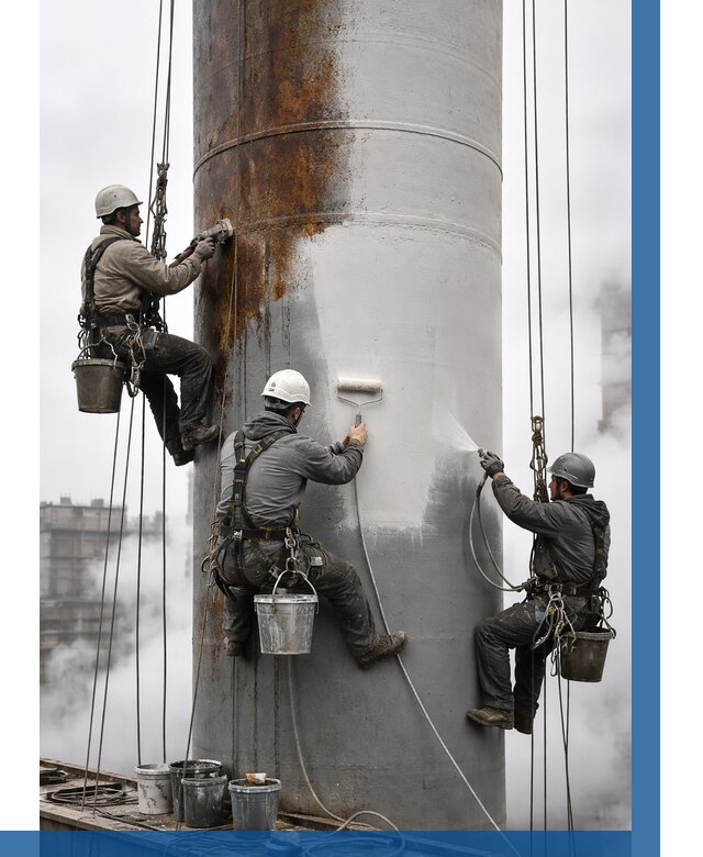 Покраска дымовых труб в Приморско-Ахтарске от 8617 р. | ВЫСОТНИК-Прр