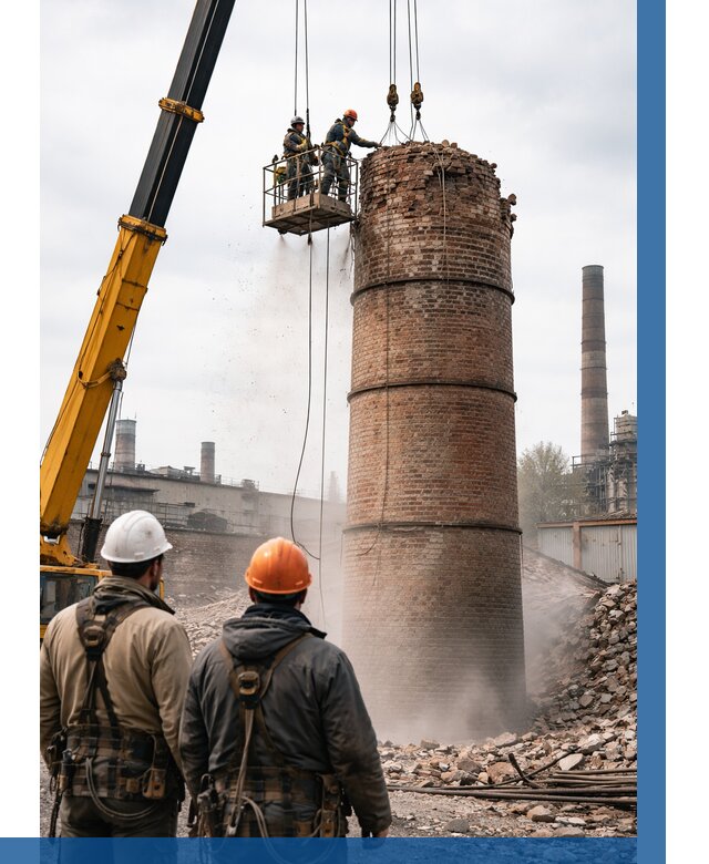 Демонтаж дымовой трубы в Приморско-Ахтарске от 91242 р. | ВЫСОТНИК-Прр, смета