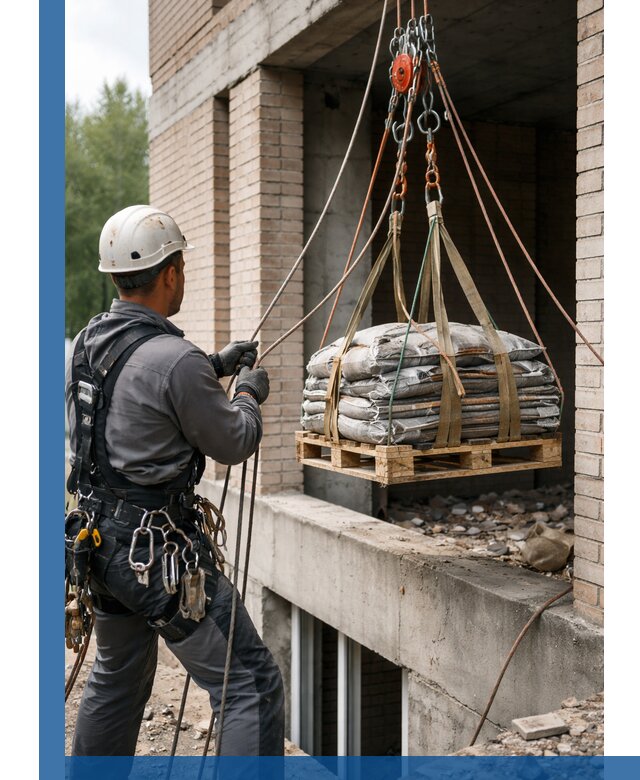 Подъем материалов на этаж веревками в Приморско-Ахтарске оперативно