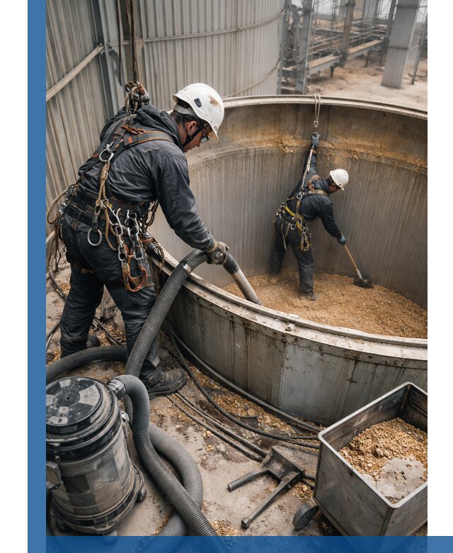 Профессиональная чистка зерновых бункеров в Приморско-Ахтарске с выездом