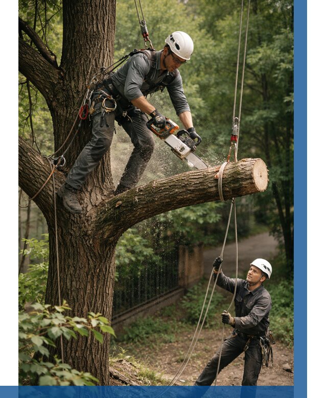 Спил деревьев альпинистами в Приморско-Ахтарске от 8110 р. | ВЫСОТНИК-Прр