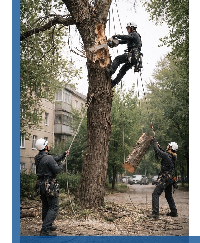 Срочное удаление аварийных деревьев в Приморско-Ахтарске с гарантией безопасности
