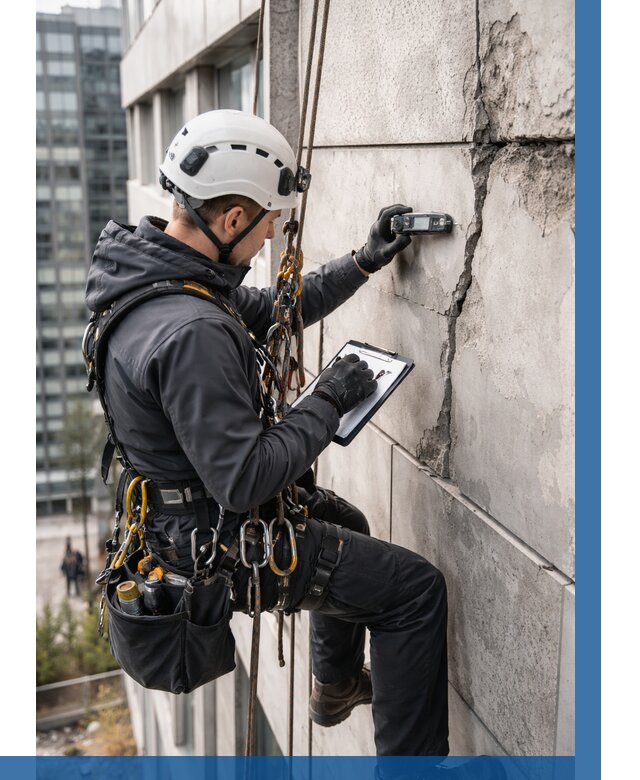 Обследование фасада альпинистами в Приморско-Ахтарске от 122 р. | ВЫСОТНИК-Прр