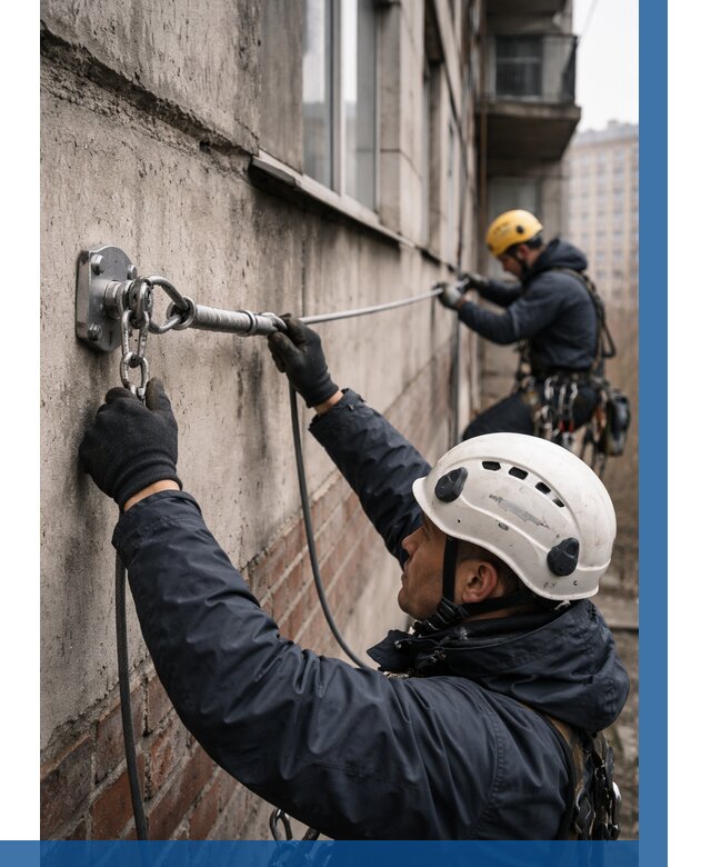 Монтаж анкерных линий в Приморско-Ахтарске от 3041 р. | ВЫСОТНИК-Прр
