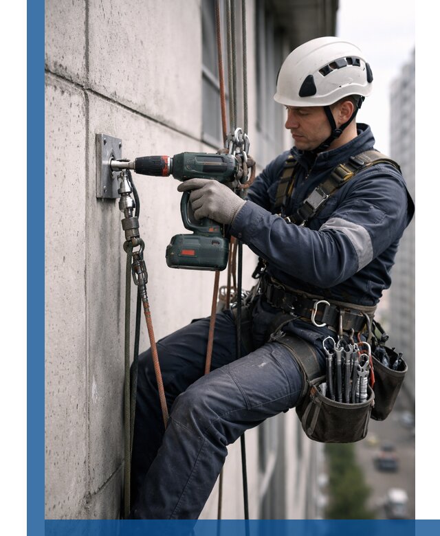 Установка анкерных точек для высотных работ в Приморско-Ахтарске