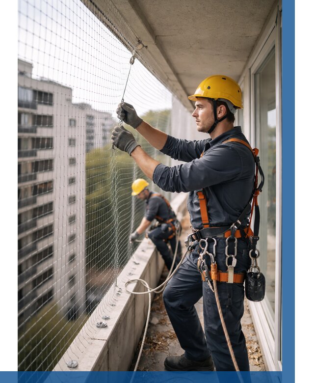 Монтаж сетки от птиц в Приморско-Ахтарске от 4562 р. | ВЫСОТНИК-Прр